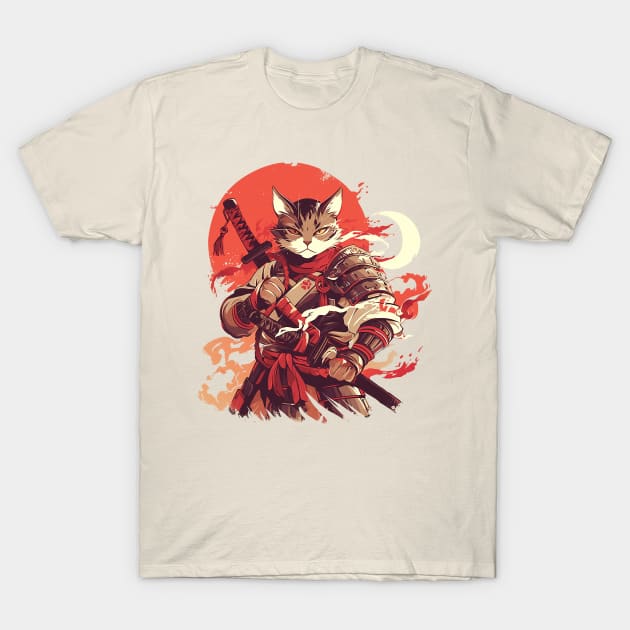 samurai cat T-Shirt by Stephanie Francoeur Art